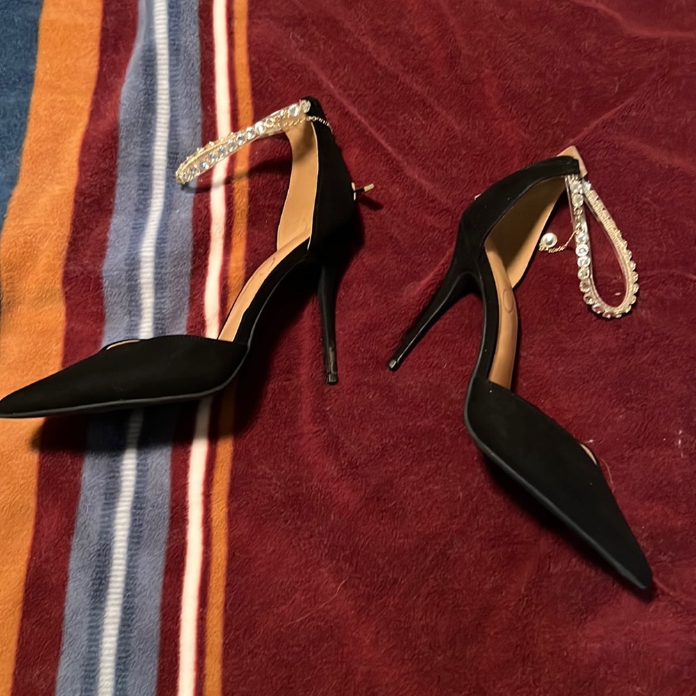 Jessica Simpson stiletto with rhinestone ankle strap